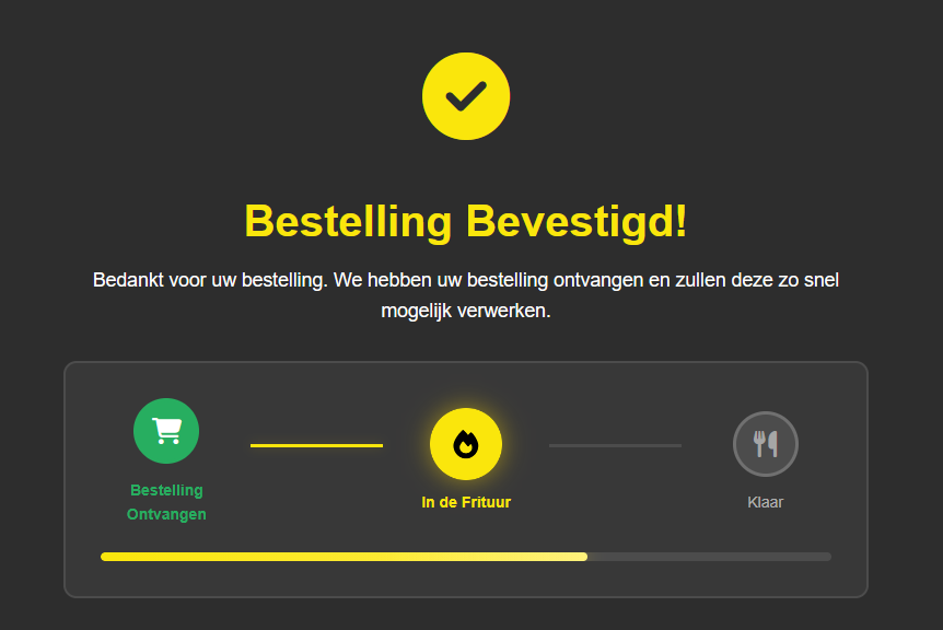 Status die de klant ziet — aansluitend op wat u op de kiosk zet
